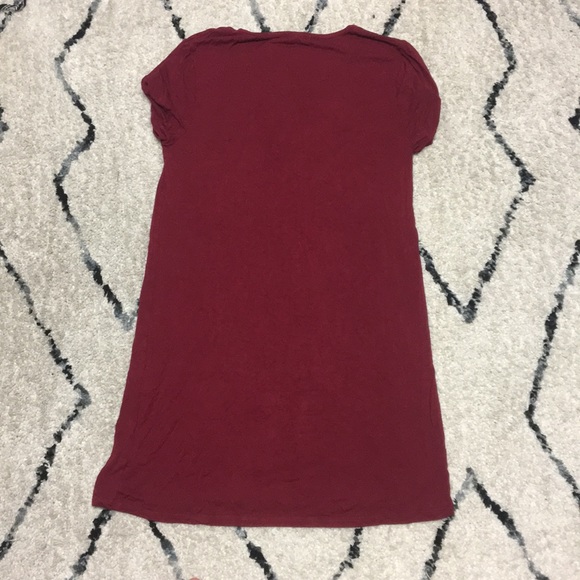 Maroon T-Shirt Dress - Picture 2 of 2